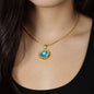 AG2408035 My Mind Still Talks To You Blue Butterflies Flower Luxury Necklace with Back Engraving