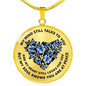 My Mind Still Talks To You Blue Butterflies Heart Shape 020520VTC09 Luxury Necklace with Back Engraving