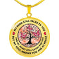 My Mind Still Talks To You Butterfly Orange Pink Circle Tree Of Life PT0045 Luxury Necklace with Back Engraving