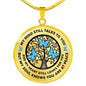 My Mind Still Talks To You Blue Butterflies Black Tree Of Life Luxury Necklace with Back Engraving