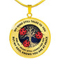 My Mind Still Talks To You 3 Ladybugs Tree Of Life Luxury Necklace with Back Engraving