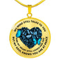TM0002 My Mind Still Talks To You Blue Butterfly Broken Heart Luxury Necklace with Back Engraving