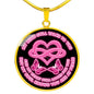 KT0059 My Mind Still Talks To You Pink Butterflies Heart Love Infinity 2 Luxury Necklace with Back Engraving