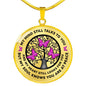 My Mind Still Talks To You Purple Butterflies Black Tree Of Life Luxury Necklace with Back Engraving