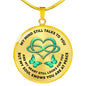 KT0060 My Mind Still Talks To You Green Butterflies Heart Love Infinity Luxury Necklace with Back Engraving