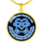 KT0056 My Mind Still Talks To You Blue Butterflies Heart Love Infinity 2 Luxury Necklace with Back Engraving