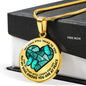 SP0109032 My Mind Still Talks To You Turquoise Butterflies Broken Heart Luxury Necklace with Back Engraving