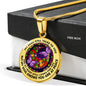 AG2608033 My Mind Still Talks To You Purple Butterflies Flower Luxury Necklace with Back Engraving