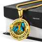 AG0408015 My Mind Still Talks To You Blue Butterflies Gold Tree Of Life And Galxy Luxury Necklace with Back Engraving