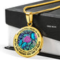 AG2608019 My Mind Still Talks To You Blue Butterflies Flower Luxury Necklace with Back Engraving