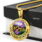 AG2508012 My Mind Still Talks To You Purple Butterflies Flower Luxury Necklace with Back Engraving