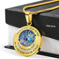 My Mind Still Talks To You Purple And Turquoise Butterflies Tree Of Life SP2209013 Luxury Necklace with Back Engraving