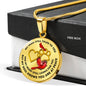 JL1807007 My Mind Still Talks To You Red Cardinals Golden Heart Paws Luxury Necklace with Back Engraving