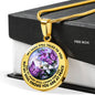 AG2908016 My Mind Still Talks To You Purple Butterflies Flower Luxury Necklace with Back Engraving