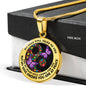 AG2408037 My Mind Still Talks To You Purple Butterflies Yin Yang Flower Luxury Necklace with Back Engraving