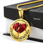 SP0109040 My Mind Still Talks To You Red Cardinals Broken Heart Luxury Necklace with Back Engraving