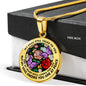 AG2608036 My Mind Still Talks To You Purple Butterflies Flower Luxury Necklace with Back Engraving