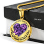 SP0109012 My Mind Still Talks To You Purple Butterflies Broken Heart Luxury Necklace with Back Engraving