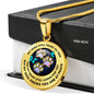 JL1707031 My Mind Still Talks To You Turquoise Butterflies Golden Colorful Paws And Galaxy Luxury Necklace with Back Engraving