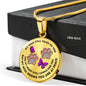JL1507021 My Mind Purple Butterflies Rose Gold Paw Luxury Necklace with Back Engraving