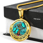 AG2008001 My Mind Still Talks To You Turquoise Butterflies Tree Of Life Luxury Necklace with Back Engraving