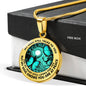 AG2208002 My Mind Still Talks To You Turquoise Butterflies Tree Of Life Meditation Luxury Necklace with Back Engraving