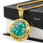 AG2508010 My Mind Still Talks To You Turquoise Butterflies Flower Luxury Necklace with Back Engraving