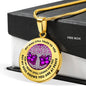 My Mind Still Talks To You Butterfly Purple Tree Of Life PT0015 Luxury Necklace with Back Engraving
