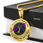 JL2207034 My Mind Purple Butterflies Golden Tree Of Life Luxury Necklace with Back Engraving