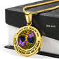 AG0608051 My Mind Still Talks To You Purple Butterflies Gold Celtic Knot Tree Of Life Luxury Necklace with Back Engraving