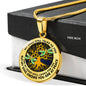 AG0608096 My Mind Still Talks To You Golden Dragonflies Gold Celtic Knot Tree Of Life And Galaxy Luxury Necklace with Back Engraving