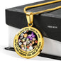 AG2908034 My Mind Still Talks To You Purple Butterflies Flower Luxury Necklace with Back Engraving