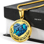 SP0109005 My Mind Still Talks To You Blue Butterflies Broken Heart Of Rocks Luxury Necklace with Back Engraving