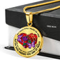 SP0109022 My Mind Still Talks To You Purple Butterflies Broken Heart And Rose Luxury Necklace with Back Engraving