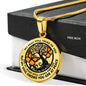 AG0408022 My Mind Still Talks To You Orange Butterflies Black Tree Of Life And Moon Luxury Necklace with Back Engraving