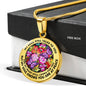 AG2808016 My Mind Still Talks To You Purple Butterflies Flower Luxury Necklace with Back Engraving