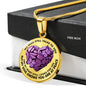 SP0109011 My Mind Still Talks To You Purple Butterflies Broken Heart Of Rocks Luxury Necklace with Back Engraving