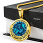 AG2108026 My Mind Still Talks To You Blue Butterflies Tree Of Life Luxury Necklace with Back Engraving