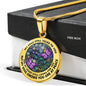 AG2508027 My Mind Still Talks To You Purple Butterflies Flower Luxury Necklace with Back Engraving