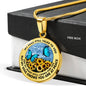 AG2508016 My Mind Still Talks To You Blue Butterflies Flower Luxury Necklace with Back Engraving
