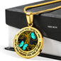 AG2008004 My Mind Still Talks To You Turquoise Butterflies Gold Tree Of Life Luxury Necklace with Back Engraving