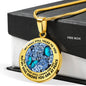 AG2608016 My Mind Still Talks To You Blue Butterflies Flower Luxury Necklace with Back Engraving