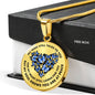 My Mind Still Talks To You Blue Butterflies Heart Shape 020520VTC09 Luxury Necklace with Back Engraving