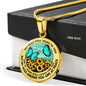 AG2508002 My Mind Still Talks To You Turquoise Butterflies Flower Luxury Necklace with Back Engraving