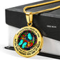 AG2608008 My Mind Still Talks To You Turquoise Butterflies Flower Luxury Necklace with Back Engraving