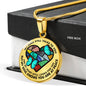 SP0109031 My Mind Still Talks To You Turquoise Butterflies Broken Heart Luxury Necklace with Back Engraving