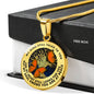 B0706013 My Mind Still Talks To You Orange Butterflies Tree Of Life Luxury Necklace with Back Engraving