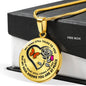 B0708027 My Mind Still Talks To You Orange And Pink Butterflies Black Rose And Heart Shape Luxury Necklace with Back Engraving
