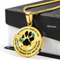 JL1707020 My Mind Still Talks To You Turquoise Butterflies Black Paw Luxury Necklace with Back Engraving