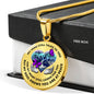 JL2207018 My Mind Still Talks To You Purple Butterflies Metal Tree Of Life With Heart Wings Luxury Necklace with Back Engraving